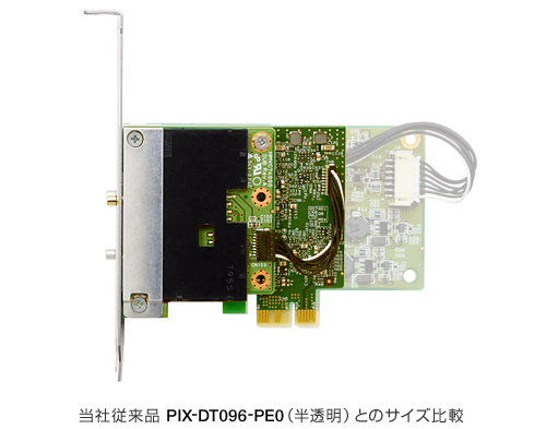 当社従来品「PIX-DT096-PE0」（半透明）とのサイズ比較 イメージ