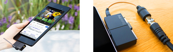 PIX-DT360とアンテナケーブルと接続したイメージ