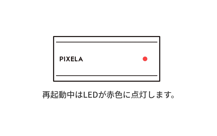 図:再起動中はLEDが赤色に点灯します